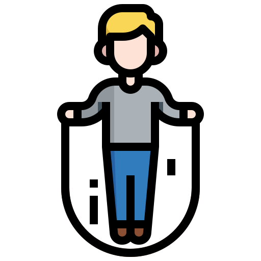 man jumping rope with a black jump rope